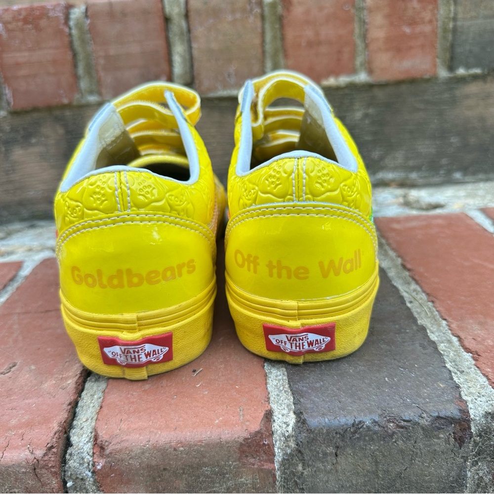 Vans x Haribo Gummy Bear Yellow Patent Old Skool Velcro Strap Sneakers Size 7.5 - Picture 8 of 14